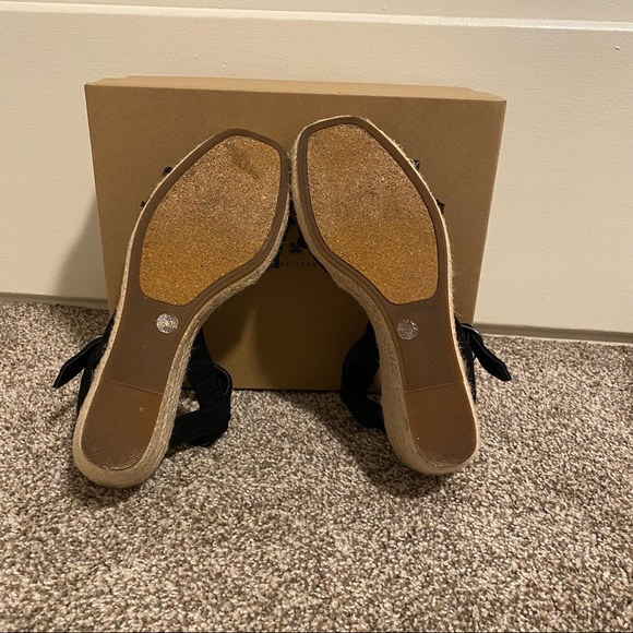 Lucky Brand | Marceline Espadrille Wedge Sandals | Size 8.5 | Black Low Wedge - Picture 2 of 4